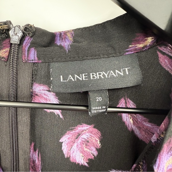 Lane Bryant Feather Print Lace Up Peplum Blouse Size 20 - Picture 6 of 7